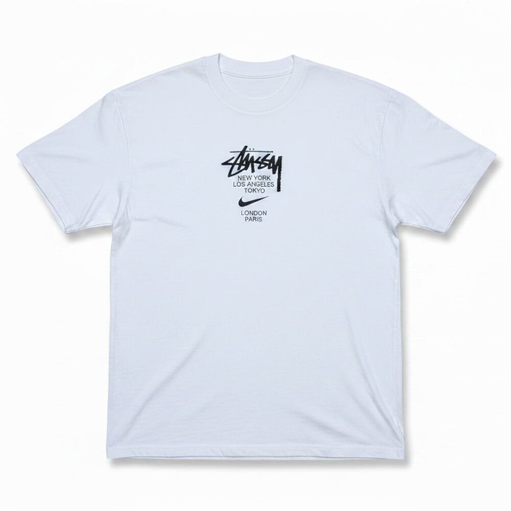 Stussy x Nike White Men's Medium T-Shirt Short Sleeve Cotton International